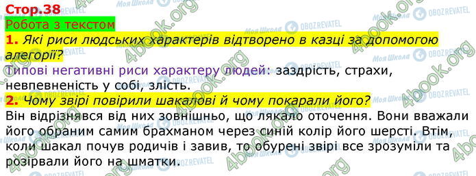 ГДЗ Зарубіжна література 5 клас сторінка Стр.38 (1-2)